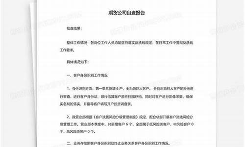 期货公司自查报告(期货公司年终总结)_https://www.dbjyqcj.com_郑商所_第1张